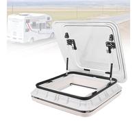 Motorhome Roof Hatch, Transparent RV Roof Window, Caravan Skylight, Double-layer Design, with Anti-Flying Insect Net and Sunshade, 600 × 581 × 188 Mm, for RV Travel Trailers Motorhomes (Clearbeige)