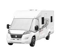 Motorhome Windscreen Cover External Thermal Screen Wrap All Year Use Campervan Front Window Sun Blind Cover Zip Turn Down Silver Waterproof Aluminium Film & Sponge Removable Storage Pockets Carry Bag