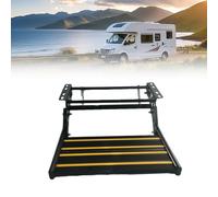 Motorhome Step Ladder, Single Layer RV Step, Folding Manual RV Door Entry Bottom Step, Aluminum Alloy, Easy Pull-Out, Rust And Corrosion Resistant, RV Campervan Motorhome Trailer Black-nolight