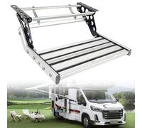 Motorhome Steps, Aluminum Alloy Caravan Step RV Step Wide Non-slip Surf-ace Manual Foldable RV Stool Load Capacity Up to 150 Kg for Motorhomes Trailers Trucks,Manual-Single-layer