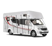 Motorhome Top Covers Caravan Cover Waterproof, 210D Oxford Cloth Summer UV Protection Breathable Motorhome Top Cover with Retractable Straps for Camper Travel, Silver (7.5mx3m)