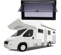 Motorhome Window RV Side External Push Window Roller Blind And Fly Screen Black And White Multiple Sizes(1100*550mm)