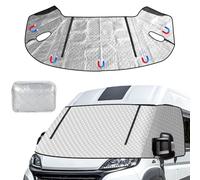 Motorhome Windscreen Cover for Fiat Ducato Peugeot Boxer Relay X250/290 | Dual Zips, Magnetic Aluminium Thermal Insulation, Waterproof Windproof Design, All Season Cover with Carry Bag