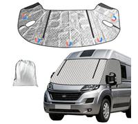Motorhome Windscreen Cover for Fiat Ducato Peugeot Boxer Relay X250/290 | Dual Zips, Magnetic Aluminium, Waterproof Windproof, All Season Thermal Insulation with Carry Bag