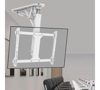 Motorised TV Ceiling Mount, 0-85° angle adjustment Electric Ceiling Mount, Motorised tv Bracket Fits 32-70 Inch TVs, Load Capacity 45kg, Max VESA 600 x 400mm (32-70 inch White)