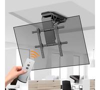 Motorised TV Ceiling Mount, 0-85° angle adjustment Electric Ceiling TV Mount, Motorised TV Bracket Fits 50-90 Inch TVs, Load Capacity 50kg, Max VESA 600 x 600mm (50-90 inch Black)