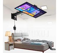 Motorised TV Stand - Telescopic Electric Ceiling Mount Bracket with Remote Control, Height Adjustable and Auto Lifting for Wall and Side Top Installation