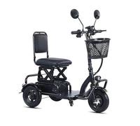 Motorized 3 Wheel Travel Wheelchair for Seniors,Scooter Lightweight,Mobility Scooters for Adults,With Charger and Basket, for the Elderly, Disabled Black