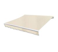 Motorized 400cm Cream Outdoor Folding Awning - Side Sliding Privacy Canopy for Garden Balcony Patio - Enhance Outdoor Living Space with Stylish Shade