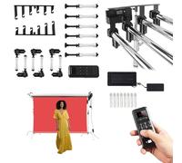 Motorized Backdrop Holder Kit - Electric Photo Background Roller Support System, Ceiling & Wall Mounted with Remote Control, Supports Up to 44lbs