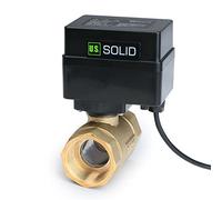 Motorized Ball Valve- Brass Ball Valve with Standard Port, 9-36V AC/DC, 2 Wire Auto Return Setup, G Threading by U.S. Solid (1")