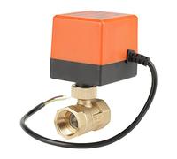 Motorized Ball Valve, Brass Electrical Ball Valve with Full Port Manual Function 2 Way Setup Low Noise Motorized Actuator Electrical Flow Control for Air Conditioner Water Gas Oil AC 220V G3/4" DN20