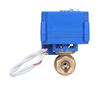 Motorized Ball Valve Brass Straight Pipe Pressure Device with Switch Indication DN15 DC12V Fast Acting Electric Water Valve for Plumbing Irrigation Systems