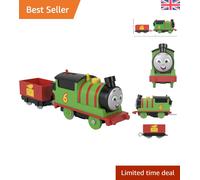 Motorized Battery-Powered Percy Train with Tender for Imaginative Play - Ages 3+