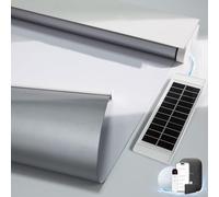 Motorized Blinds with Remote, Smart Blinds with Solar Panel, Thermal Blackout Electric Blinds, Automatic Blinds for Windows Compatible with Alexa, White-35 x72