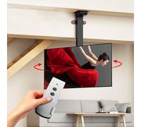 Motorized Ceiling TV Bracket, Electric Lift with 360° Rotation, Compatible with 32-70 Inch Flat Screen TVs, Floor and Ceiling Installation