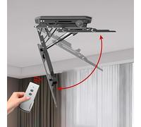 Motorized Ceiling TV Lift for 32-75 Inch TVs, Electric Telescopic Mount, Hidden Folding Bracket, Automatic 0-85° Tilt for Space-Saving Home Theater Solutions,FOR 50-90inch TV