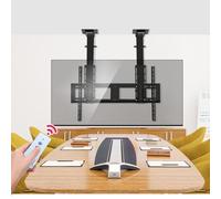 Motorized Ceiling TV Lift with Remote Control - Automatic Retractable Mount for Large Flat and Curved Screens