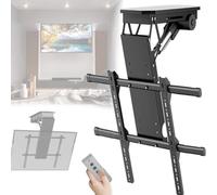 Motorized Ceiling TV Mount, 0-85° Flip Down Lift for 50-90 Inch TVs, Electric Adjustable with Remote Control and Switch Control