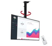 Motorized Ceiling TV Mount for 32-75 Inch TV - Electric Remote Control TV Lift with Memory Positioning, Height Adjustable 73-173cm, 60kg Load Capacity, 360° Swivel (360° 90-220)