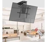Motorized Ceiling TV Mount for 50-90 Inch TVs - Adjustable 0-85° Tilt Remote Control Switch Control (Min 250-Max 600mm) - Heavy-Duty Folding Design