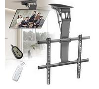 Motorized Ceiling TV Mount - Remote & Switch Controlled Electric Bracket for Optimal Viewing Angles
