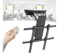 Motorized Ceiling TV Mount with Adjustable Angle for Large Screens, Electric Flip-Down Design for Pitched Roof Installation