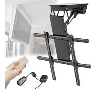 Motorized Ceiling TV Mount with Remote Control, Adjustable Angle for Flat Screens, Space-Saving Solution for Home Entertainment
