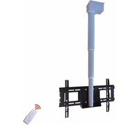 Motorized Ceiling TV Mount with Remote Control Adjustable Electric TV Lift Bracket for 75-175cm TVs Heavy-Duty Ceiling TV Bracket Space-Saving Design