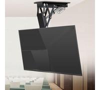 Motorized Ceiling TV Mount with Remote, Electric Ceiling TV Mount Flip Down for 32 to 70 inch Flat and Curved Screen TV for Pitched Roof, Outdoor Gazebo, RV, Bedroom