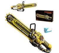 Motorized Chainsaw Building Blocks Kit, 1096PCS Mechanical Tech Chainsaw Model Toy, Gear Sawtooth Display Bricks Toy for Adult Hobby Builders, Unique Gifts for Sci-Fi Machinery Enthusiasts(13108-dian)
