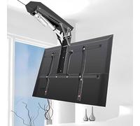 Motorized Electric Ceiling TV Mount - Remote-Controlled Retractable Lift for 50-90 Inch TVs, Hidden Flip-Up Design, Easy Installation