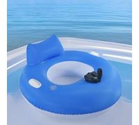 Motorized Electric Pool Float for Adults with Steering Control, Self Inflating Lounger Chair with Ergonomic Backrest & Non Slip Handles, Portable Floating Mattress for Beach Lake Summer Relaxation