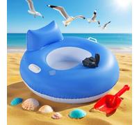 Motorized Electric Pool Float with Self-Inflating System, Rechargeable Propeller Steering, Thick Backrest Support, Foldable Design for Adults, Ideal for Lake and Beach
