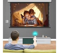 Motorized Electric Projector Screen, Automatic Pull Down for Indoor and Outdoor Movie Viewing