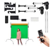 Motorized Electric Roller Background Support System Kit, 2/3/4/6 Roller Floorstanding & Wall Ceiling Mount Backdrop Holder with Remote Control, Backdrop Rollers for Photo Studio(2 Roller)