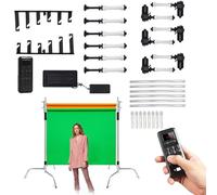 Motorized Electric Roller Background Support System Kit, 2/3/4/6 Roller Floorstanding & Wall Ceiling Mount Backdrop Holder with Remote Control, Backdrop Rollers for Photo Studio(6 Roller)
