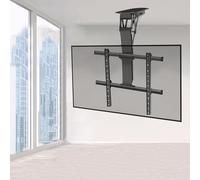 Motorized Electric TV Ceiling Mount - Flip Down TV Wall Mount for 50-70 inch TVs, Remote & Switch Control, 0-85° Adjustable Angle - Ideal for 50-90 Inch TVs (Black-5090 Inch Model)