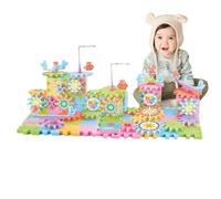 Motorized Gear Construction Kit - Educational Bricks, Mechanical Motion Toys | Bright Activity Builder, Engaging STEM Toy Set with Rotating Wheels for Children Early Development Fun