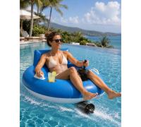 Motorized Lazy Floatie, Fast Pool Floats With Remote Control, Lake Battery Powered Float Raft, Inflatable River Tube, Water Lounger With Backrest Cup Holder For Beach Summer Party