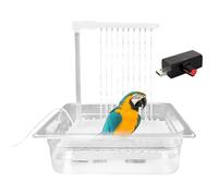 Motorized Parrot Birdbath, USB Powered Automatic Bird Bath, Small Pet Birdbath, Speed Adjustable Birdbath, Parrot Bird Bath Tray, Motorized Birdbaths Tray with Speed Controller for Small Pets, Birds