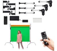 Motorized Photography Background Roller Support System for Photo Studio, Ceiling & Wall Mounted Electric Paper Backdrop Stand with Remote Control, Load 44lbs