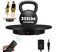 Motorized Photography Rotating Display Stand, Remote Control Photography Turntable with 5 PVC Backgrounds, 330lbs/150kg Load, for Product Display(Black,52cm/20.5 in)