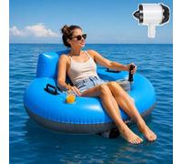 Motorized Pool Float,Electric Inflatable Pool Lounger,50W Floating Chair with Backrest,Cup Holder,Storage Bag,300 lb Adult River Run Tube/Inflatable Water Blob,For Summer Water Sports