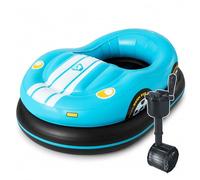 Motorized Pool Float for Adults, Inflatable Electric Bumper Boat with 360° Joystick Control, 46W Thruster, 265lb Capacity, Rechargeable Pool Boat for Pool & Summer Water Fun Blue-1battery