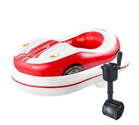 Motorized Pool Float for Adults, Inflatable Electric Bumper Boat with 360° Joystick Control, 46W Thruster, 265lb Capacity, Rechargeable Pool Boat for Pool & Summer Water Fun Red-2batteries