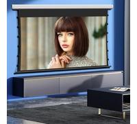 Motorized Projection Screen, HD 4K 3D Compatible, Tension Cord Design, Ideal for Long-Throw & Ultra-Short-Throw Projectors