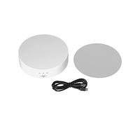Motorized Rotating Display Stand 138mm Electric Turntable with 3 Speed Adjustable, USB Powered - Two Way Rotation, Angle Adjustable, Durable ABS, Ideal for Jewelry and Photograph ([White 138MM