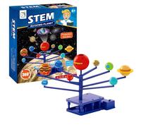 Motorized Solar System Toy - Electric Rotary Planetarium, Painted Planets STEM DIY Kit, Educational Astronomy Instrument | Compact Space Model Projector For Exploration