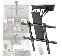 Motorized TV Bracket, Electric Ceiling Mount with Remote Control, Adjustable Angle 0-85°, Fits 32-70 Inch Screens, Suitable for Ceiling & Wall Mounting